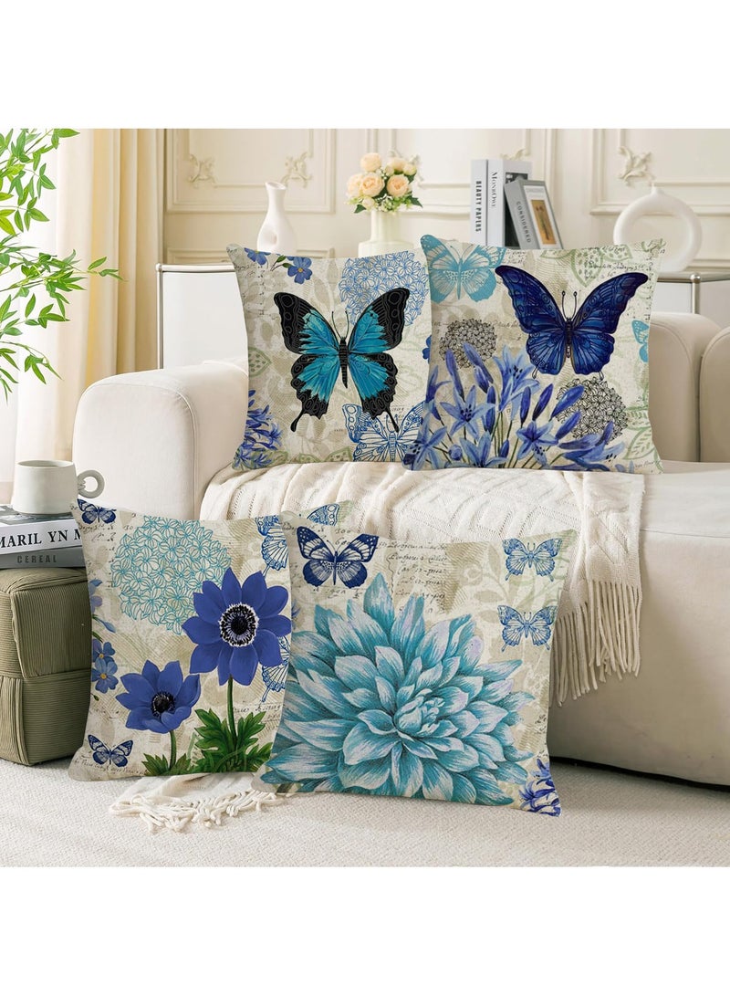 FASHION HOME Set of 4 Cushion Covers Decorative Throw Pillow cases for Living Room Garden Outdoor Décor - Image 1