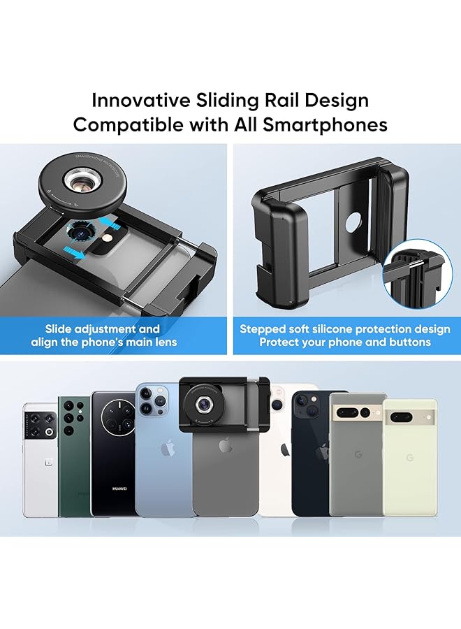 erorex Phone Macro Lens 100X Microscope For Android Iphone Micro Camera With Led Light Cpl Handheld Pocket Compatible With Smartphone Accessories Macro Focus Glass Fits For Almost All Phone - Image 2