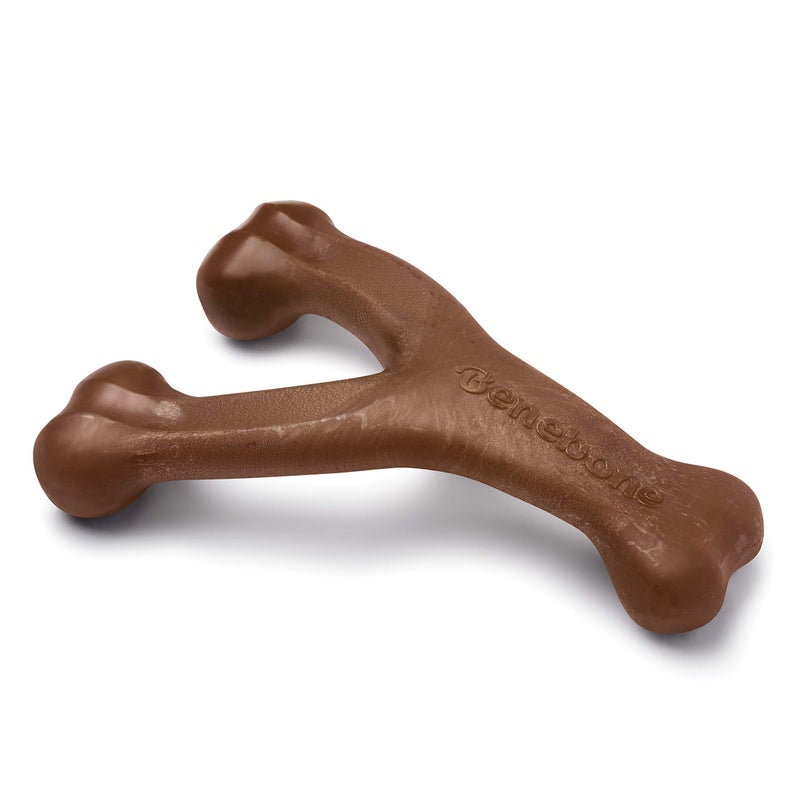 Benebone Wishbone Durable Dog Chew Toy for Aggressive Chewers, Real Peanut, Made in USA, Large - Image 1