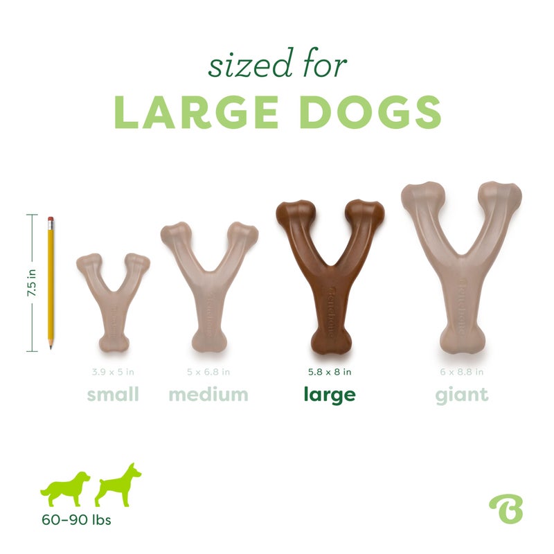 Benebone Wishbone Durable Dog Chew Toy for Aggressive Chewers, Real Peanut, Made in USA, Large - Image 4