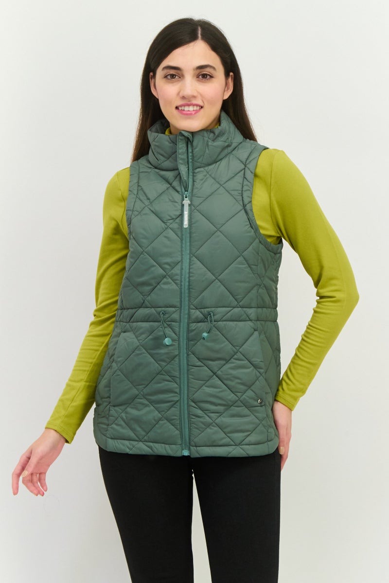 Bearpaw Women Sportswear Fit Sleeveless Outdoor Vest Jacket, Sage Green - Image 1