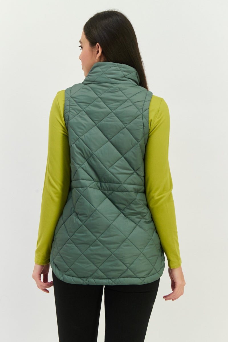 Bearpaw Women Sportswear Fit Sleeveless Outdoor Vest Jacket, Sage Green - Image 3
