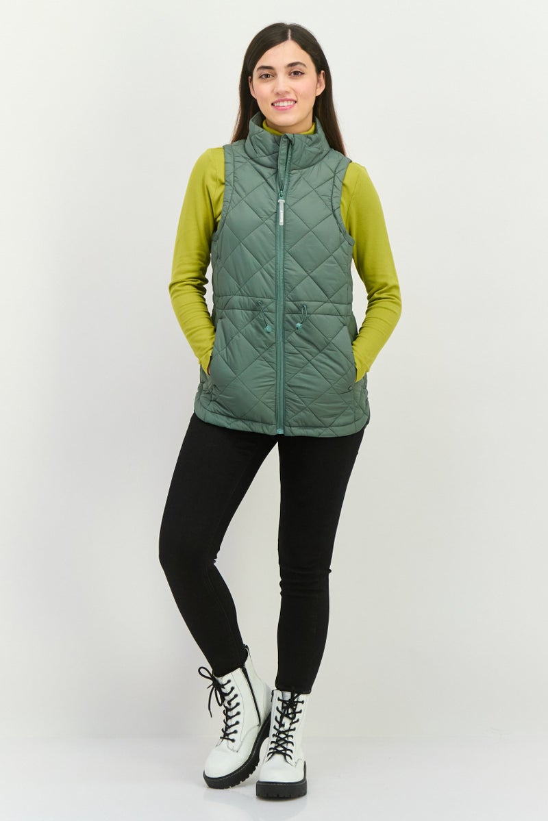 Bearpaw Women Sportswear Fit Sleeveless Outdoor Vest Jacket, Sage Green - Image 4