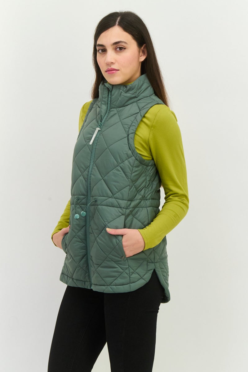 Bearpaw Women Sportswear Fit Sleeveless Outdoor Vest Jacket, Sage Green - Image 2