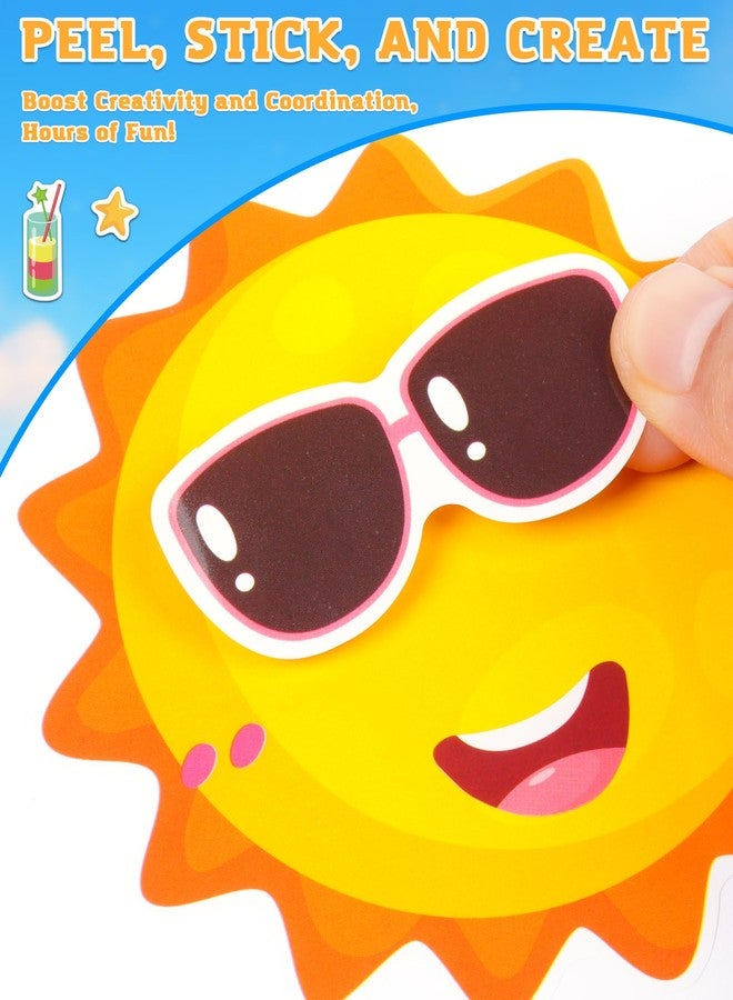 Aowplc 48 Sheets Summer Fun Make-a-Face Sticker Set for Kids - Create Your Own Faces with Beach, Tropical & Animal Stickers - Ideal Summer Crafts, Party Favors & Creative Activities - Image 5