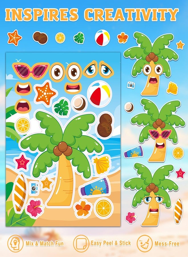 Aowplc 48 Sheets Summer Fun Make-a-Face Sticker Set for Kids - Create Your Own Faces with Beach, Tropical & Animal Stickers - Ideal Summer Crafts, Party Favors & Creative Activities - Image 3