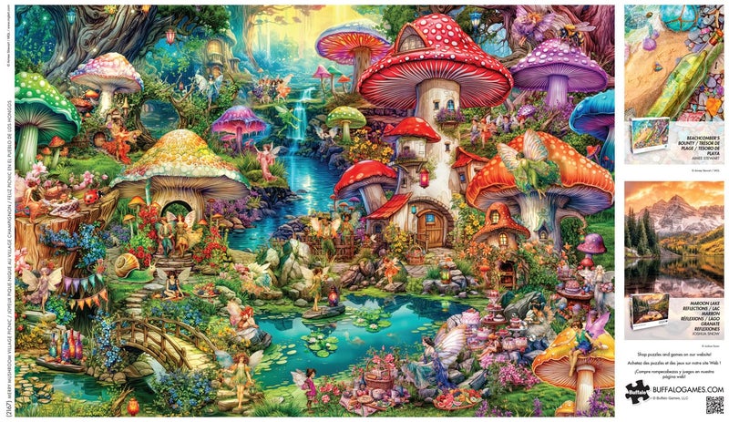 Buffalo Games - Aimee Stewart - Merry Mushroom Village Picnic - 2000 Piece Jigsaw Puzzle for Adults Challenging Puzzle Perfect for Game Nights - Finished Size is 38.50 x 26.50 - Image 5