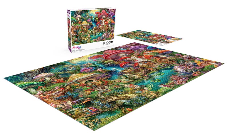 Buffalo Games - Aimee Stewart - Merry Mushroom Village Picnic - 2000 Piece Jigsaw Puzzle for Adults Challenging Puzzle Perfect for Game Nights - Finished Size is 38.50 x 26.50 - Image 4