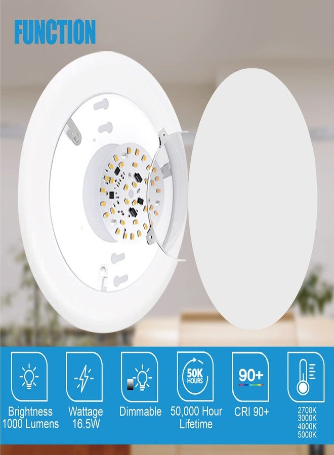 ECOELER 10Pack 6" Dimmable LED Disk Light, 16.5W 5000K Daylight 1000Lm, Dimmable Recessed Surface Mount Lighting Fixture Installs into J-Box or Recessed Can, ETL & FCC Listed - Image 2
