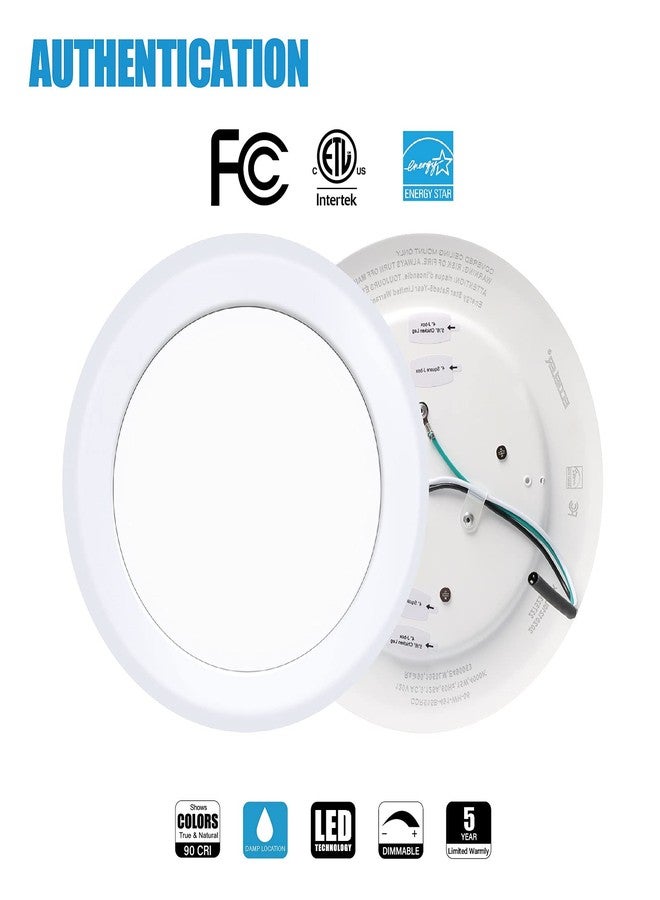 ECOELER 10Pack 6" Dimmable LED Disk Light, 16.5W 5000K Daylight 1000Lm, Dimmable Recessed Surface Mount Lighting Fixture Installs into J-Box or Recessed Can, ETL & FCC Listed - Image 3