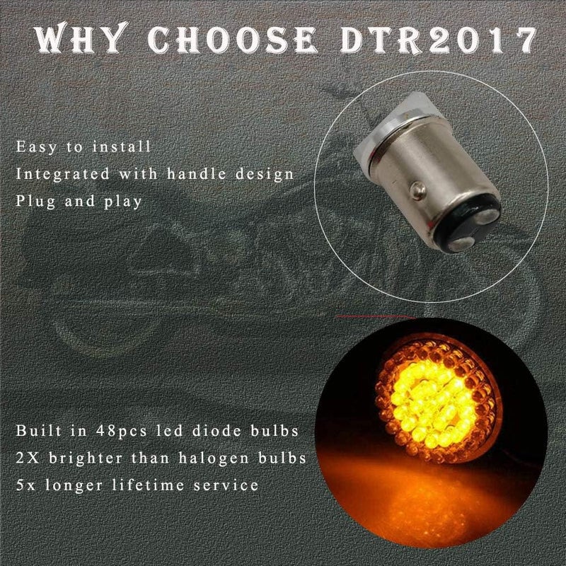 MotoParAcc 1157 Front LED Turn Signal Lights with Smoked Lens Cover - Image 4