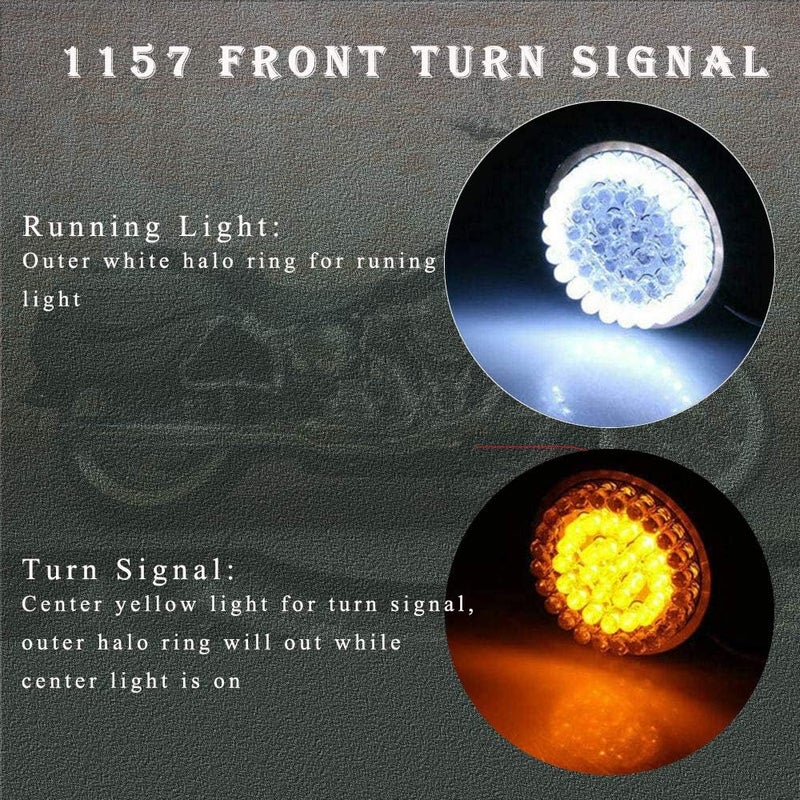 MotoParAcc 1157 Front LED Turn Signal Lights with Smoked Lens Cover - Image 5