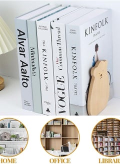 KASTWAVE Book Ends Shelf, 1 Pairs Wood Bookends, Heavy Duty Book Holders, Wooden Book Stopper, Anti Slip Book Stand Holder, for Home, Office, School, Library  - Image 4