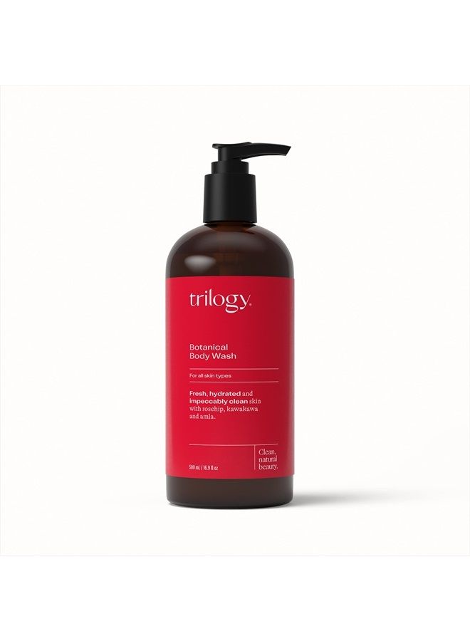 Trilogy Botanical Body Wash, For All Skin Types - Fresh, Hydrated & Impeccably Clean Skin with Rosehip, Kawakawa & Amla, 16.9 Fl Oz - Image 1