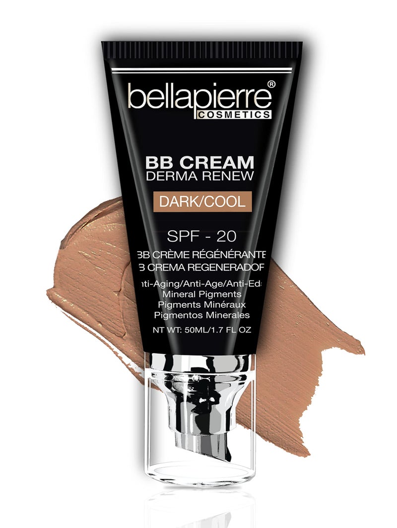 Bellapierre BB Cream SPF 20 â€“ Mineral Sunscreen & Liquid Foundation, Lightweight Face Moisturizer with Buildable Coverage, Matte Finish, Non-Toxic, Paraben-Free, Cruelty-Free â€“ 1.7 oz - Dark Cool - Image 1