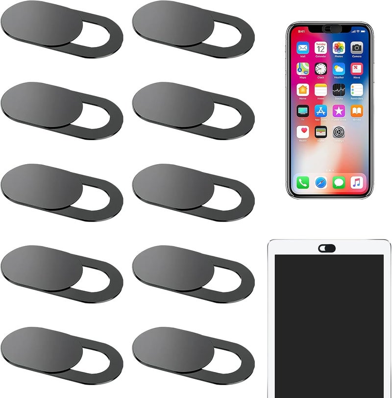 Single & bulk storage compatible Pack of 10 Webcam Covers, Camera Covers, Webcam Cover, Slider for Data Protection, Compatible with Laptop, Tablet, Smartphone, Easy to Use, Robust and Safe Protection for Your Privacy (Black) Long use oriented quality - Image 1