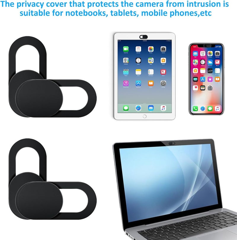 Single & bulk storage compatible Pack of 10 Webcam Covers, Camera Covers, Webcam Cover, Slider for Data Protection, Compatible with Laptop, Tablet, Smartphone, Easy to Use, Robust and Safe Protection for Your Privacy (Black) Long use oriented quality - Image 3