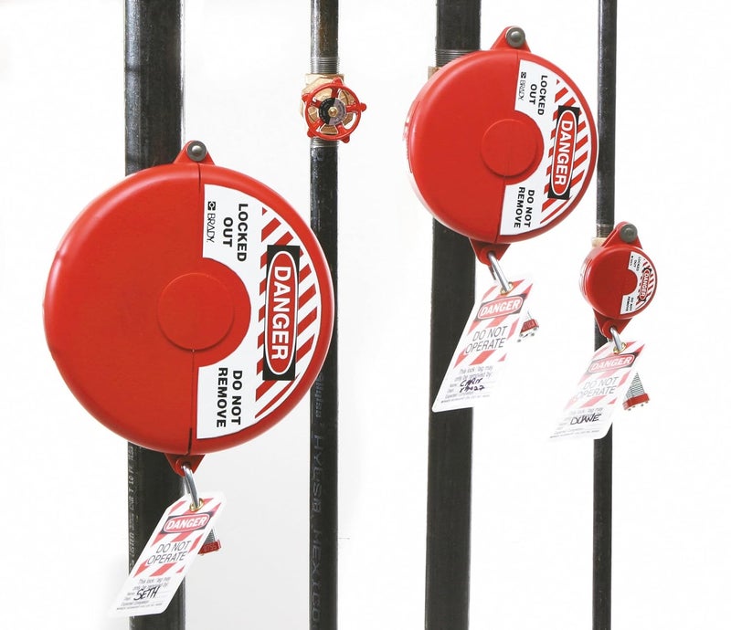 Brady 65560 Hinged Gate Valve Lockout, Red, for 1" - 2-1/2" Valve Handle Diameters - Image 4