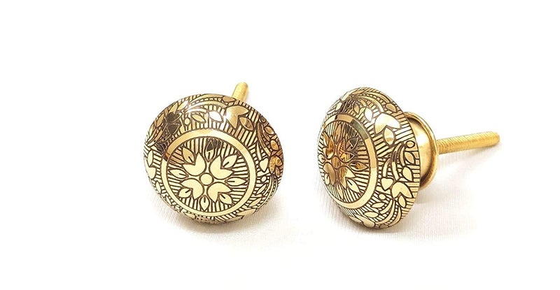 Artshai Brass Cupboard and Drawer knob for Home,Kitchen,cabinets,Door Pull .Set of 6 pcs.(Size:6.5x4x4 CM) (6) - Image 3
