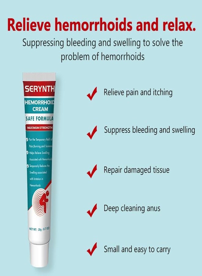 SERYNTH Hemorrhoid and Anal Fissure Ointment, Hemorrhoid Treatment, Fast Relief from Swelling, Pain, Itching, Burning (20g - Image 3