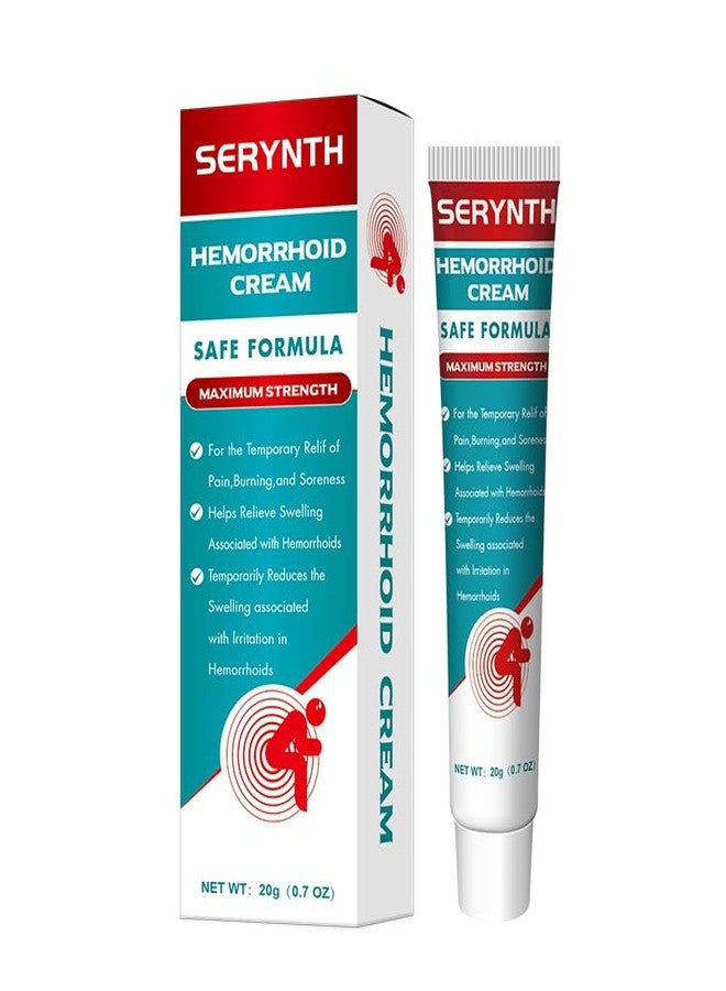 SERYNTH Hemorrhoid and Anal Fissure Ointment, Hemorrhoid Treatment, Fast Relief from Swelling, Pain, Itching, Burning (20g - Image 1