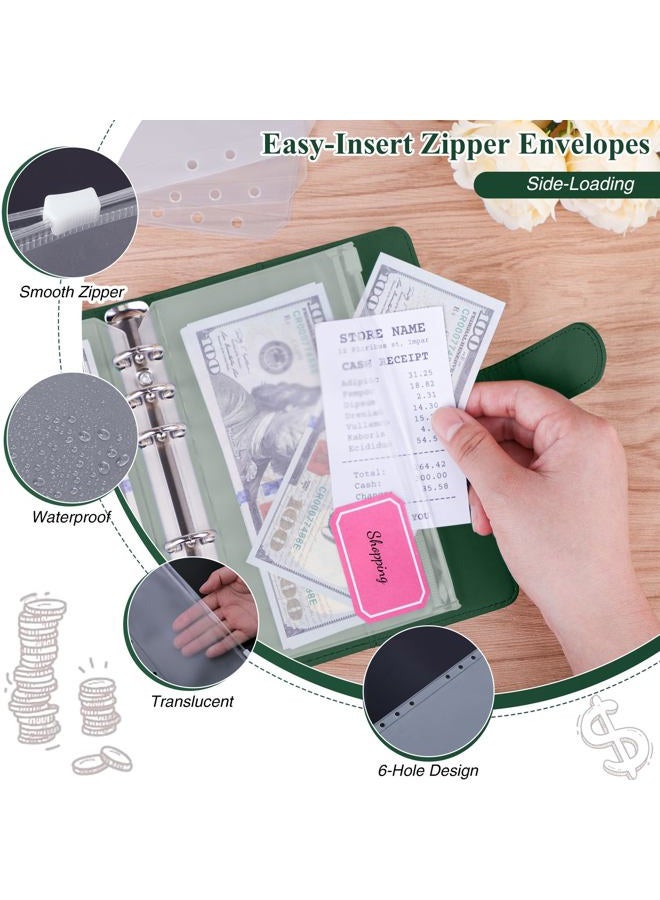 Antner Budget Binder with Zipper Envelopes, Money Organizer for Cash, Dark Green - Image 4