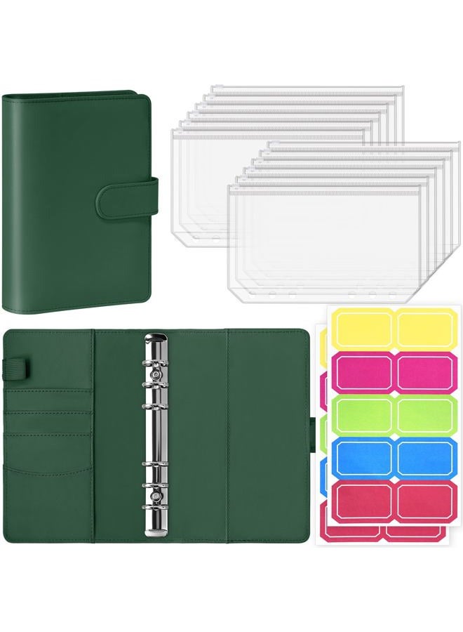 Antner Budget Binder with Zipper Envelopes, Money Organizer for Cash, Dark Green - Image 1