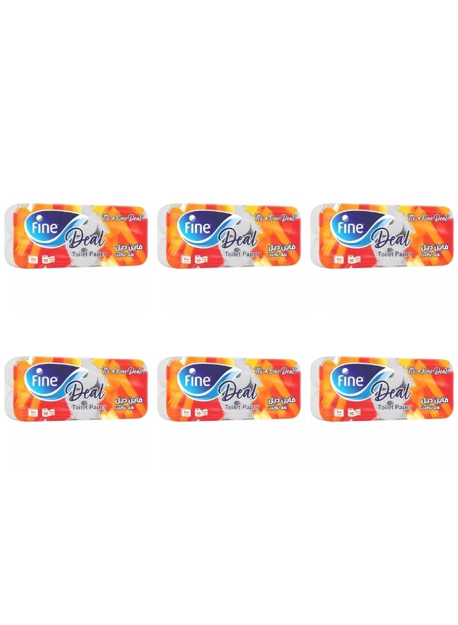Fine صفقة ممتازة 2 طبقة 10 لفات من ورق التواليت 400 ورقة - 6 عبوات - Image 2