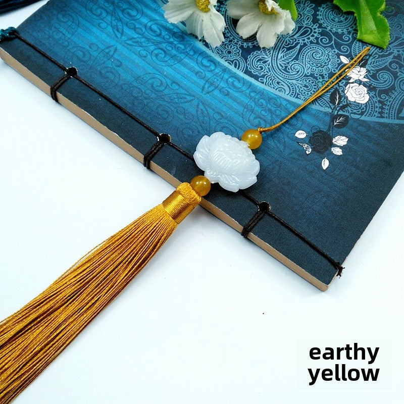 Generic Chinese Style Tassel Lotus Pendant Earthy yellow 
