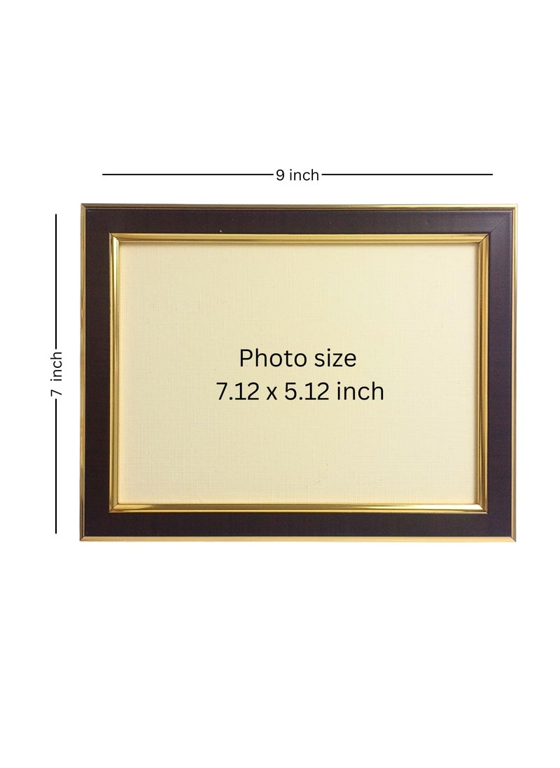 Hitech Sales Sri Ramakrishna Paramahansa and Sarada Devi Polystyrene Photo Frame, Rectangular Printed Photo Frame for Pooja Room, Home Decoration and Gifting (Tabletop, 7 x 9 x 0.9 inches, Brown)