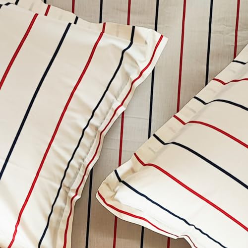 SleepyCat Cotton Pillow Case with Envelope Closure - 1 Piece | Coloured with AZO-Free Dyes and Oeko-Tex Certified | Machine Washable, Sailor Stripes (Cuddle Size, 52x20 Inches), 200 TC - Image 4