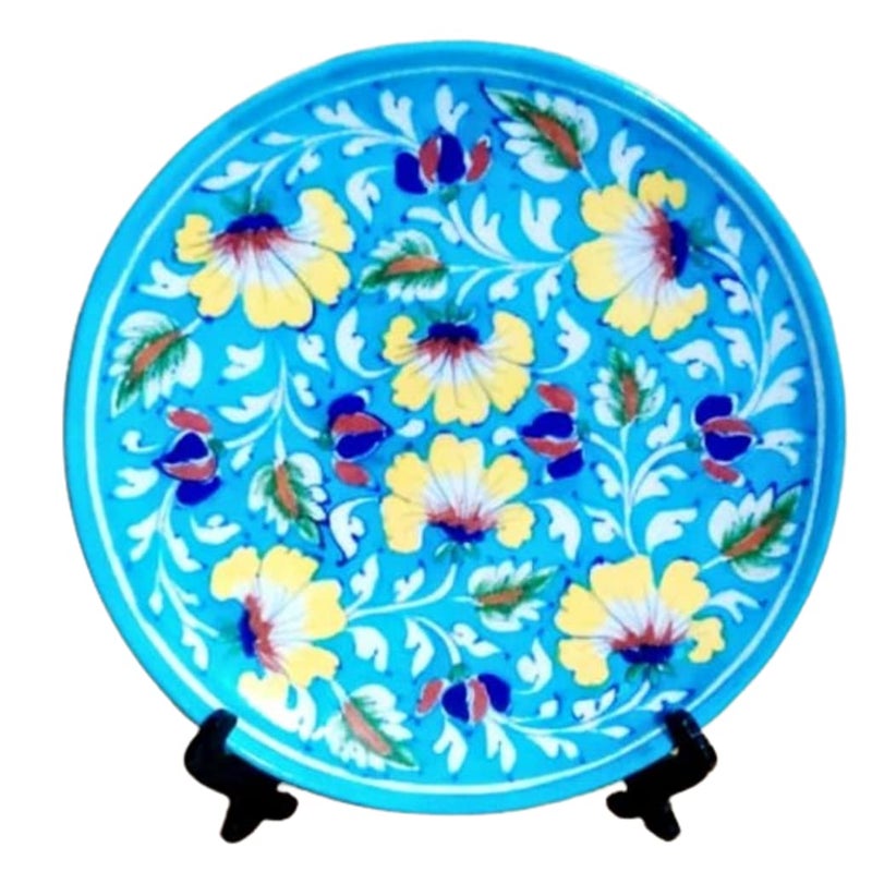 CRAFT PARK Jaipur Blue Pottery Home Decor Wall HangingTable Decor Handmade PlateServing Plate 25 cm x 25 cm x 3 cmCFPP21 - Image 5