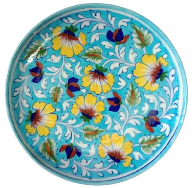 CRAFT PARK Jaipur Blue Pottery Home Decor Wall HangingTable Decor Handmade PlateServing Plate 25 cm x 25 cm x 3 cmCFPP21 - Image 2
