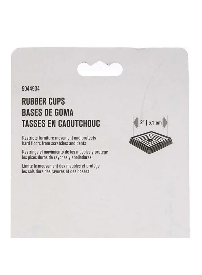 ACE Square Shape Rubber Non-Slip Furniture Caster Cups Brown 5.1cm AI0020 - Image 3