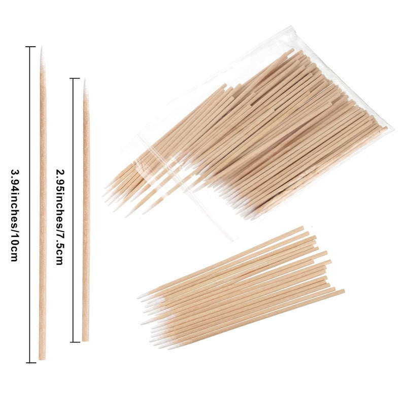 Whaline 400 Pieces Microblading Cotton Swab Tattoo Permanent Supplies Cotton Swabs Makeup Cosmetic Applicator Sticks, 2 Size - Image 2