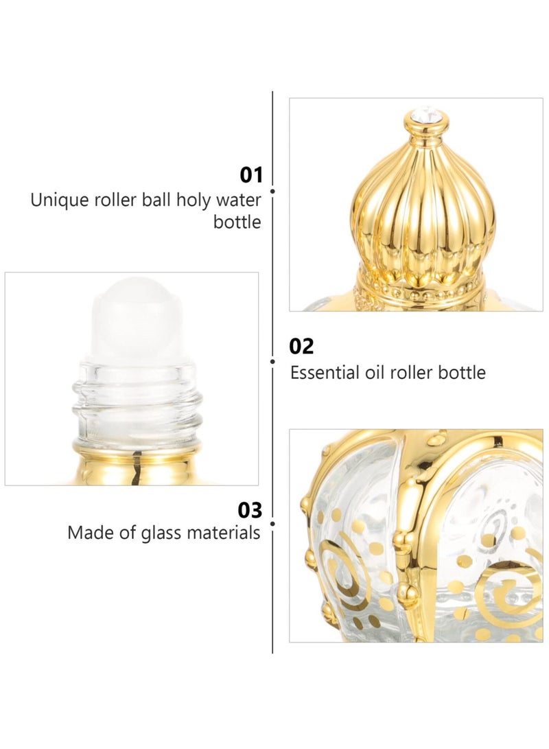 2 Pcs 10ml Vintage Crystal Glass Roller Bottles for Essential Oils, Refillable Perfume Containers, Elegant Design - Image 4