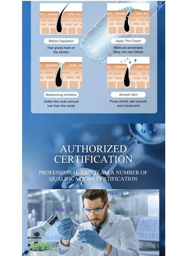 Fair King Hair removal cream for armpit hair removal, leg hair, special for sensitive skin, soothing and repairing underarms, hair removal without leaving traces per bottle 40g - Image 2