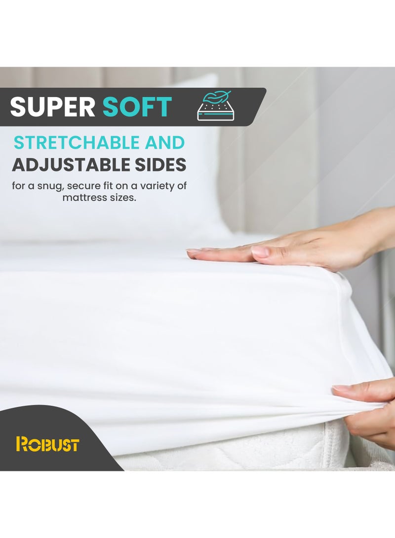 Robust Ultimate Protection Mattress Encasement (200x200+30cm) With Deep Pocket–Fitted Waterproof Mattress Protector, Soft, Noiseless, Hypoallergenic, Durable for a Comfortable Sleep-King Size - Image 3