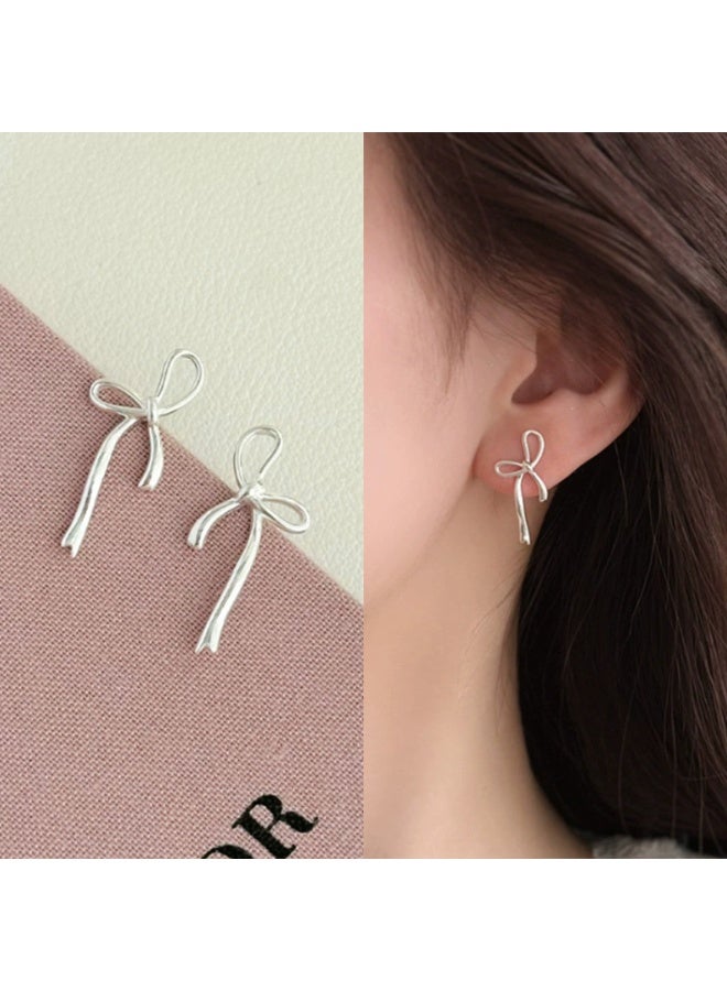 Goolsky Fashion Tassel Bow Ribbon Stud Earrings – Sweet & Elegant Lightweight Boutique Jewelry - Image 1