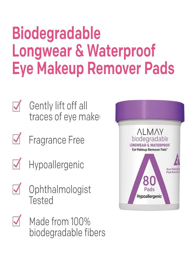 Almay Longwear and Waterproof Eye Makeup Remover Pads, 80 Count (Pack of 4) - Image 2