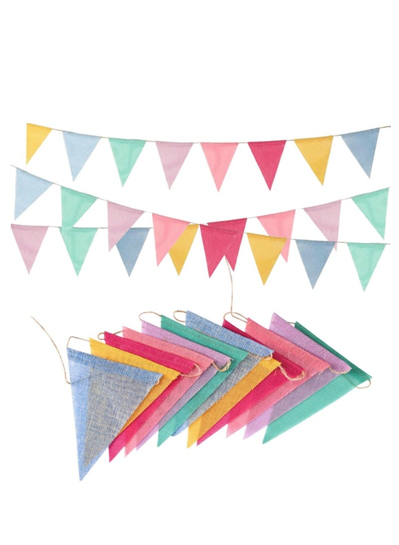 يا كومز بننت لافتات العلوم الباستيل 4 سلاسل -Yakumuz 48 قطعة ملونة لافتات المثلث لعيد الميلاد عيد الفصح الفصل الدراسي مدرسة الكرنفال كرلاند في الهواء الطلق Burlap Bunting حزب الديكورات - Image 1