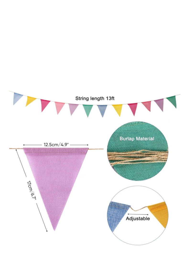 يا كومز بننت لافتات العلوم الباستيل 4 سلاسل -Yakumuz 48 قطعة ملونة لافتات المثلث لعيد الميلاد عيد الفصح الفصل الدراسي مدرسة الكرنفال كرلاند في الهواء الطلق Burlap Bunting حزب الديكورات - Image 3