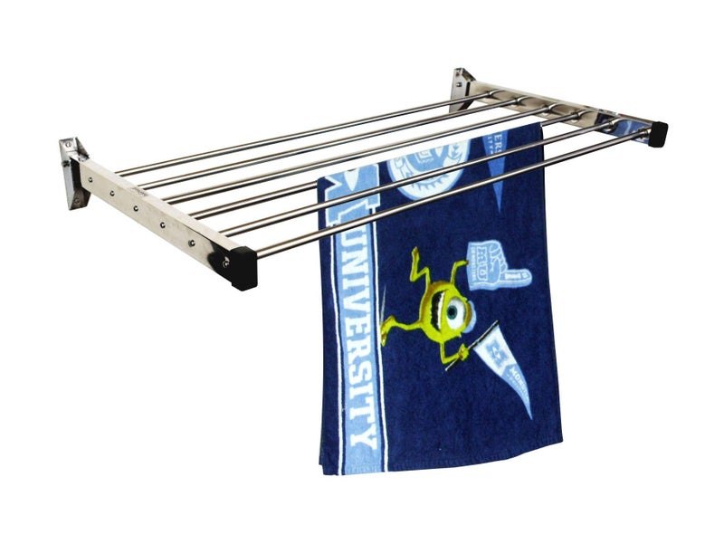 homWell Stainless Steel Heavy Duty 6 Pipe X 2 Feet Clothes Drying Stand wall Mounted | Foldable wall Mount Cloth Drying Stand | Cloth wall Mounted Stand Foldable - Image 1