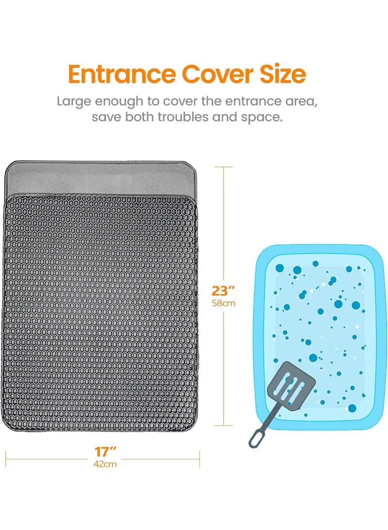 SKY-TOUCH Cat Litter Mat,Cat Litter Tray Mat, Honeycomb Double Layer Design, Urine and Waterproof Material, Washable,Easy to clean, keep clean,60 * 40cm,Grey - Image 5
