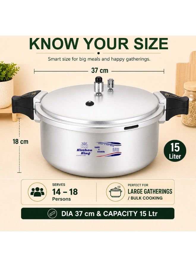 Kitchen King طنجرة ضغط بليز أنوديزد من كيتشن كينج مع مجموعة غاز إضافية - نظام تحرير غاز يتم التحكم فيه - دبوس مؤشر الضغط - مقبض سهل الفتح ومقاوم للحرارة - Image 2