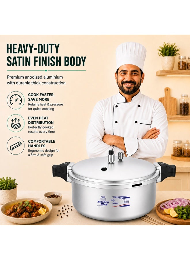 Kitchen King طنجرة ضغط بليز أنوديزد من كيتشن كينج مع مجموعة غاز إضافية - نظام تحرير غاز يتم التحكم فيه - دبوس مؤشر الضغط - مقبض سهل الفتح ومقاوم للحرارة - Image 3
