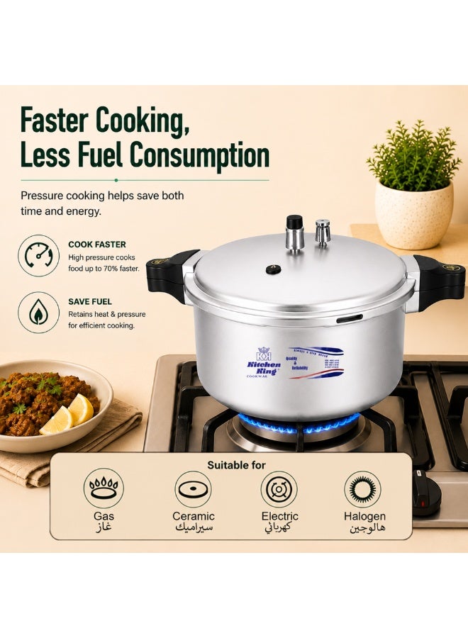 Kitchen King طنجرة ضغط بليز أنوديزد من كيتشن كينج مع مجموعة غاز إضافية - نظام تحرير غاز يتم التحكم فيه - دبوس مؤشر الضغط - مقبض سهل الفتح ومقاوم للحرارة - Image 5