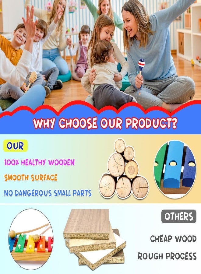 LOOIKOOS Baby Musical Instruments Montessori Wooden Toys for Toddlers 1-3,Percussion Instruments Set for Kids Preschool Educational Musical Toys for Boys and Girls Gifts - Image 3
