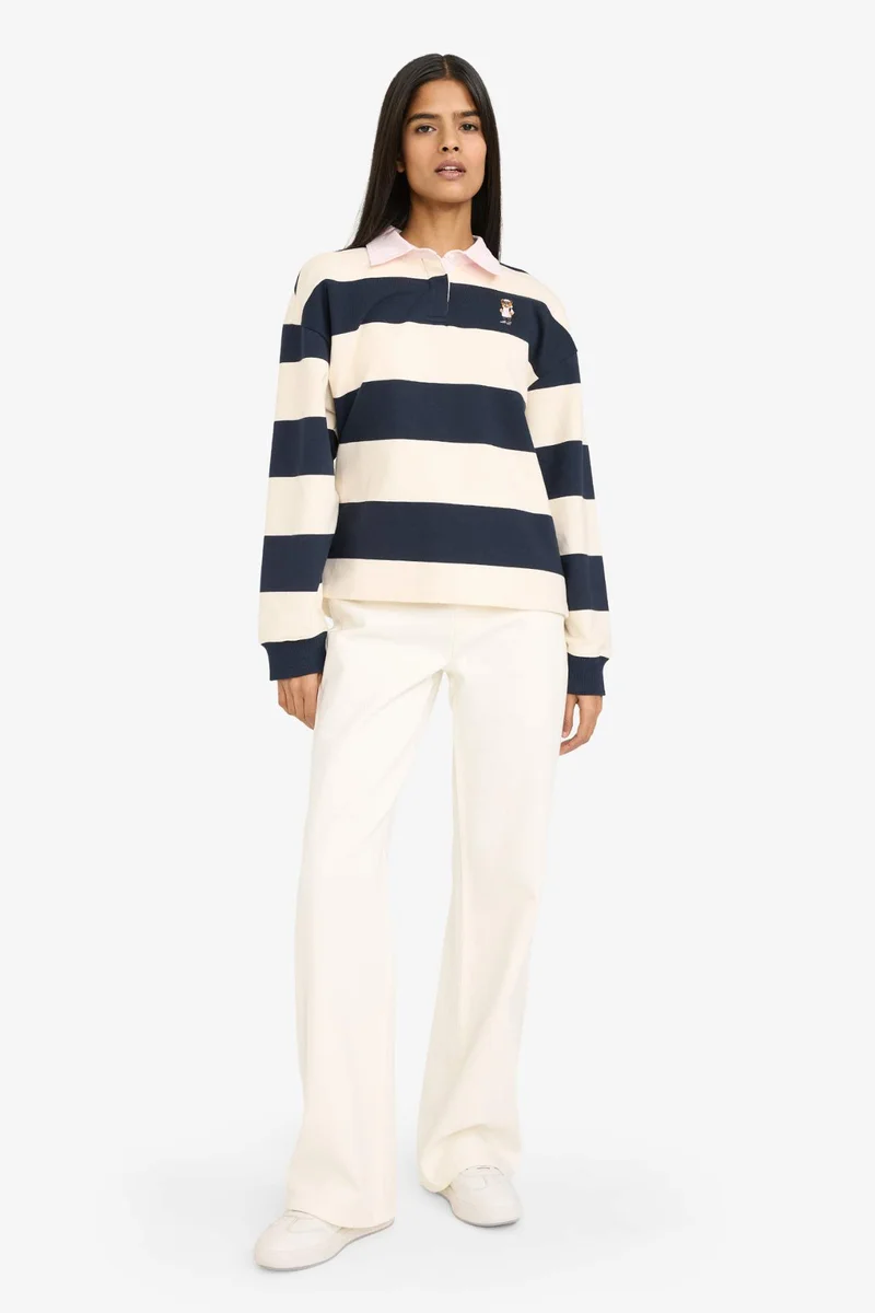 DeFacto 100% Cotton Loose Fit Long Sleeve Sweatshirt