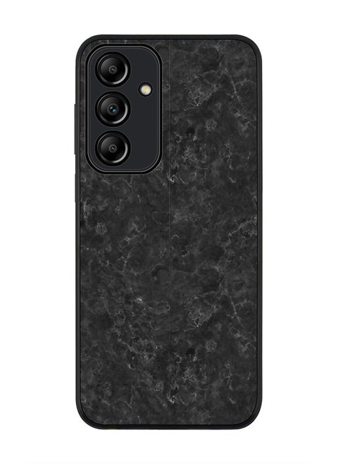 Rugged Black Edge Case for Samsung Galaxy A55, Slim fit Soft Case Flexible Rubber Edges Anti Drop TPU Gel Thin Cover -  Marble Texture Black